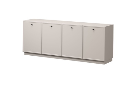 Čtyřdveřová komoda Lorini 200 cm - kašmír / černé úchyty