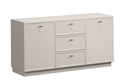 Komoda Lorini 150 cm - kašmírová / černé úchytky T-bar