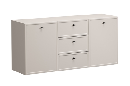 Závěsná komoda Lorini 150 cm - kašmírová / černé úchytky