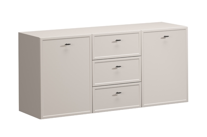 Závěsná komoda Lorini 150 cm - kašmírová / černé úchytky T-bar