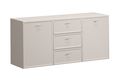 Závěsná komoda Lorini 150 cm - kašmírová / zlaté úchytky T-bar