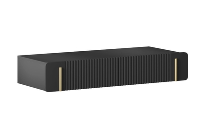 Závesný toaletný stolík Malmi 100 cm - čierny mat / zlatá