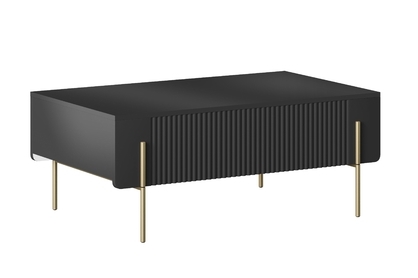 Konferenčný stolík Malmi 100 cm - čierny mat / zlatá
