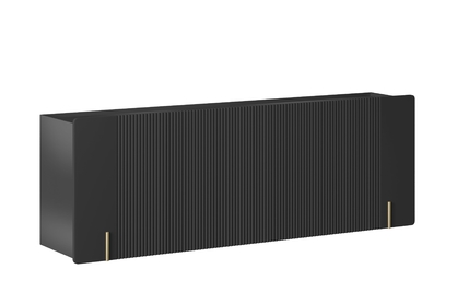 Závěsná čtyřdveřová komoda Malmi 200 cm - černý mat / zlatá