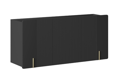Závěsná komoda Malmi 150 cm třídveřová - černý mat / zlatá