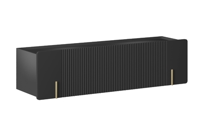 Závesný TV stolík Malmi 150 cm - čierny mat / zlatá