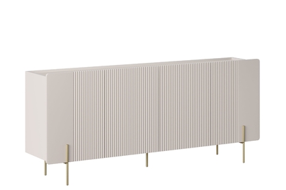 Komoda Malmi 200 cm štvor-dverová - kašmír / zlaté nožičky