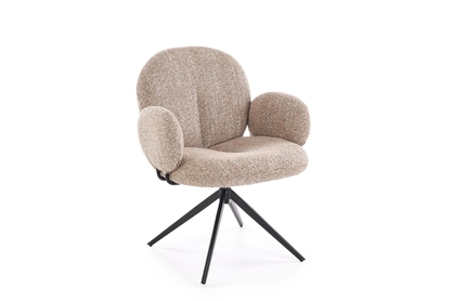 Otočená čalúnená stolička Olton - tmavobéžová