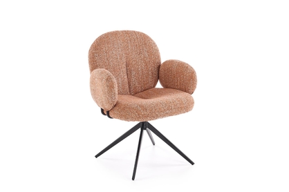 Otočená čalúnená stolička Olton - škoricová