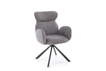 Čalouněná otočná židle Sofel - šedá / černé nohy