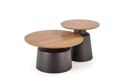 Sada konferenčních stolků Malomi - přírodní / černá