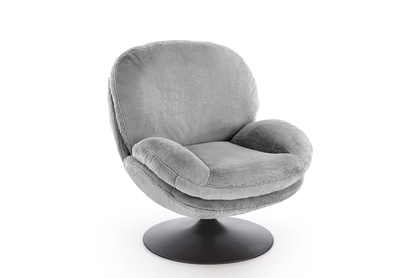Otočné relaxační křeslo Sella - šedý plyš