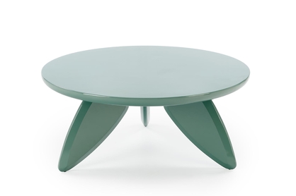 Okrúhly konferenčný stolík Lumis 80 cm - modrý