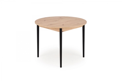 Rozkládací jídelní stůl Elaris - 102-142x102 cm - dub artisan / černé nohy