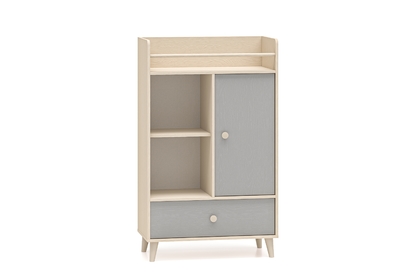 Dětská komoda Marla 80 cm se zásuvkou - písková / šedý palladium