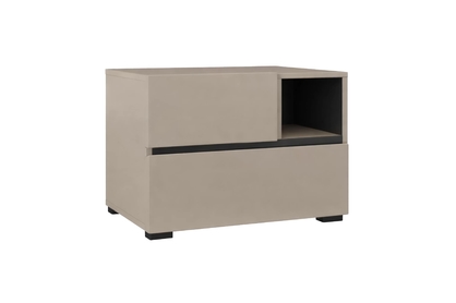 Nočný stolík Cross 55 cm so zásuvkami - kašmírová / čierna