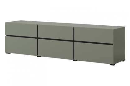 TV stolík Gramon 180 cm so zásuvkami – zelená / čierna