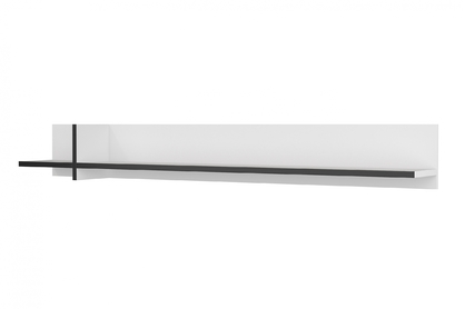 Polica Gramon 180 cm – biela / čierna