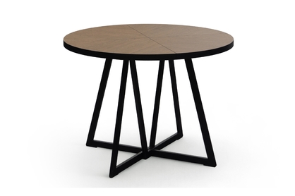 Okrúhly rozkladací stôl Cedrus Rozeta 95/150 cm loftový - dub belmont / čierna