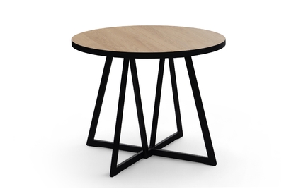 Okrúhly rozkladací stôl Cedrus Linear 105/160 cm loftový - dub hickory / čierna