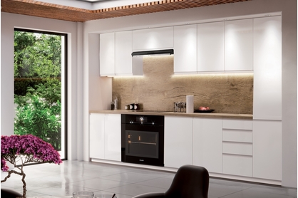 Komplet nábytku kuchennych Aspen 280cm z cokolem - bílý lesk