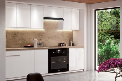 Komplet nábytku kuchennych Aspen 240cm z cokolem - bílý lesk