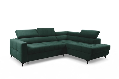 Rozkladacia rohová sedacia súprava Nardo L pravá - zelený zamat Bluvel 78