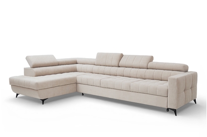 Rohová sedačka Nardo Maxi s funkciou spania ľavá - béžový plyš Pretty 03