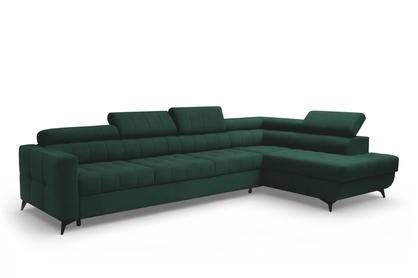 Rozkladacia rohová sedacia súprava Nardo Maxi pravá - zelený zamat Bluvel 78