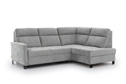 Rohová sedačka Gespano L pravostranná s úzkou opierkou - sivý šenil Perfect Harmony 80