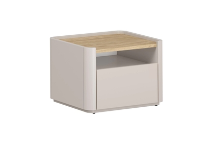 Nočný stolík Elivo 50 cm so zásuvkou - kašmírová / dub olejovaný