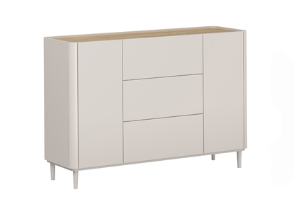 Komoda Elivo 150 cm se zásuvkami na nožkách - kašmír / olejovaný dub