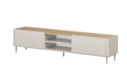 TV stolek Elivo 220 cm na nožkách - kašmírová / dub olejovaný