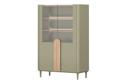 Vitrína Amilio 100 cm - eukalyptus / dub baltic dune / dub prírodný