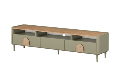 TV skrinka Amilio 200 cm s 2 zásuvkami - eukalyptus / dub baltic dune / dub prírodný