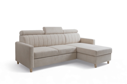 Rohová sedačka Vario s rozkladom univerzálna pravá/ľavá - béžová pletenina Freya 210-03