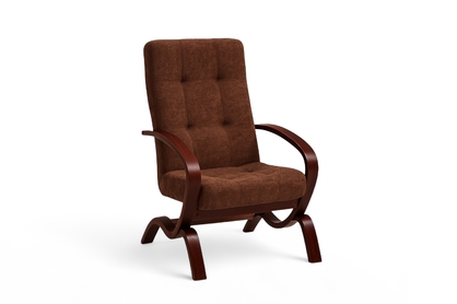 Oddychové kreslo Inka V - hnedý výplet Rosario 472 / tmavý jabloň