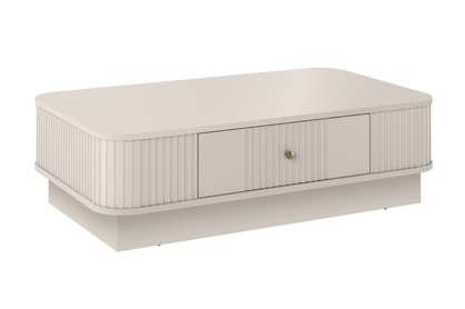 Konferenčný stolík Vespera 103x60 cm na sokli - kašmírová / zlatá