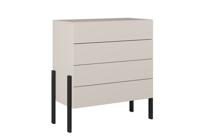 Komoda Jukon 84 cm se zásuvkami - kašmírová / černé nožky