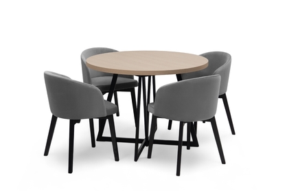 Jídelní set Cedrus 95/150 cm + 4 židle Nerevio - dub vinceza / šedá