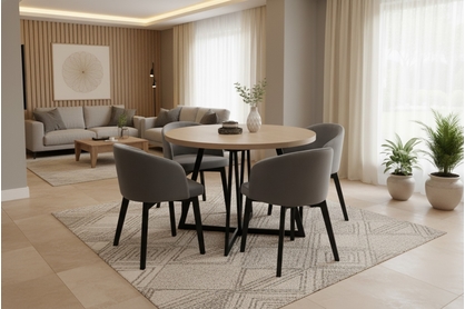 Rozkládací stůl Cedrus 95/150 cm a 4 židle Nerevio - dub vinceza / šedá