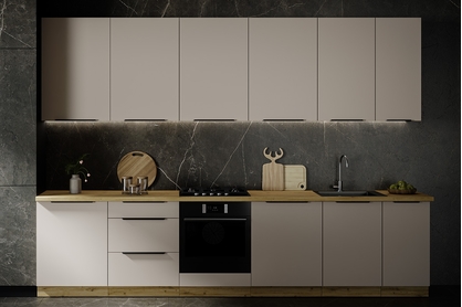Kuchyňská linka Arvani 330 cm - kašmír / dub artisan
