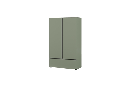 Komoda Cross 89 cm – tlumená zelená / černá