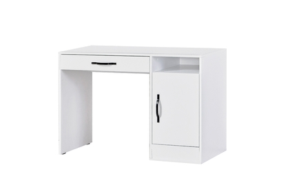 Mládežnícky písací stôl Lomaro 120 cm so zásuvkou - biela / čierny úchyt