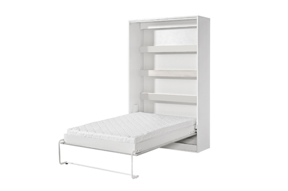Vertikálna sklápacia posteľ Lomaro 120x200 - biela / biely úchyt