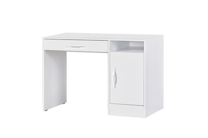 Mládežnícky písací stôl Lomaro 120 cm so zásuvkou - biela / biely úchyt