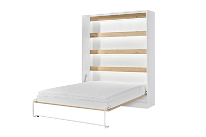 Vertikálna sklápacia posteľ Lomaro 160x200 - dub artisan / biely úchyt