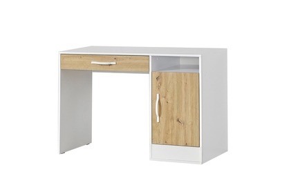 Mládežnícky písací stôl Lomaro 120 cm so zásuvkou - dub artisan / biely úchyt