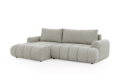 Rohová sedačka Lutario Mini s rozkladom ľavá - sivá látka Nazar 225.03