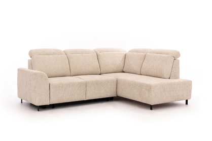 Rohová sedacia súprava Magnis L s funkciou spania pravá - béžová pletenina Magni 206-03 - Koncovka Série